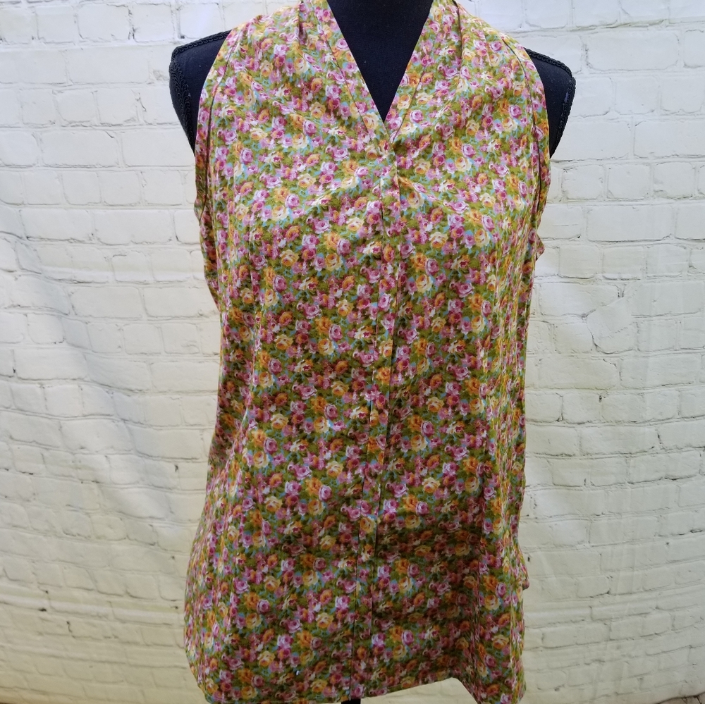 COPY - Talbots 10 p ditsy floral tie waist sleeve…
